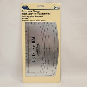 Dritz Ezy-Hem Gauge 617 Metal Hemming Ruler with Metric Measurements Made in USA